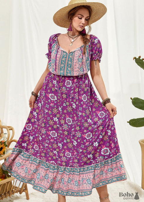 Vestido largo bohemio Zaniah de talla grande para mujer