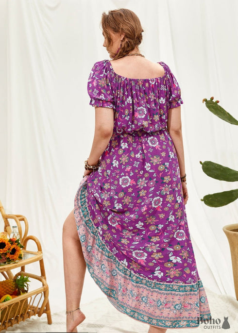 Vestido largo bohemio Zaniah de talla grande para mujer