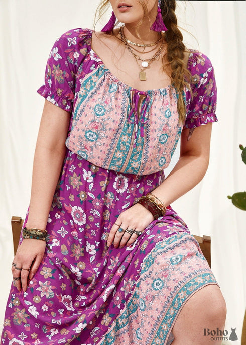 Vestido largo bohemio Zaniah de talla grande para mujer