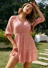Boho Polka Dot Mini Dress Helena
