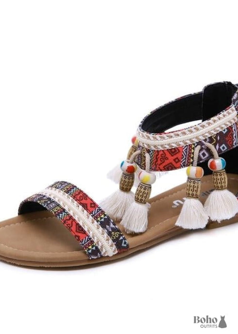 Sandalia Boho con Pompón