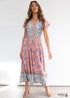 Boho Printed Seaside Vacation Beach Maxi Dress Isabella