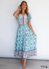 Boho Printed Seaside Vacation Beach Maxi Dress Isabella