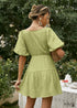 Boho Puff Short Sleeve Mini Dress Sandra