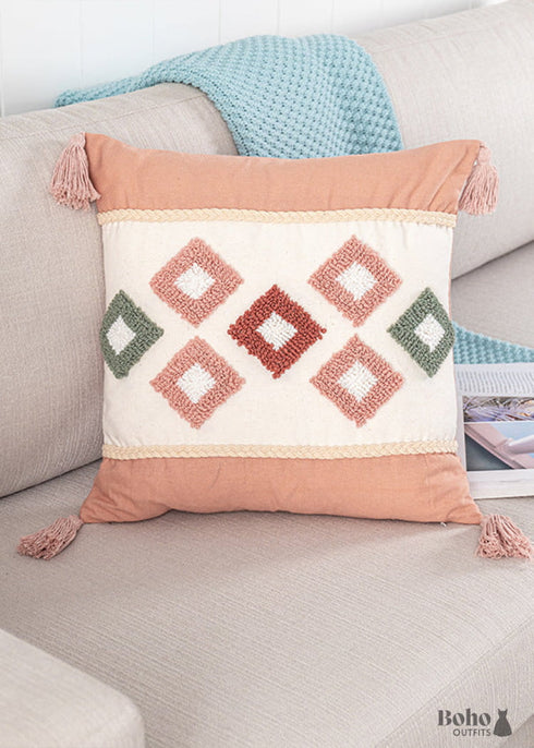 Boho Rainbow Cotton Pillow