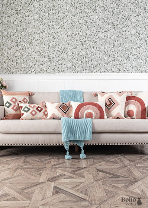 Boho Rainbow Cotton Pillow