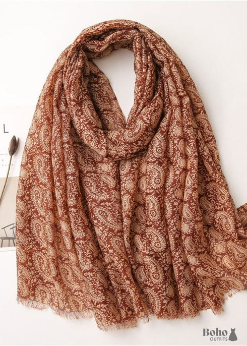 Bufanda bohemia de cachemira Laila