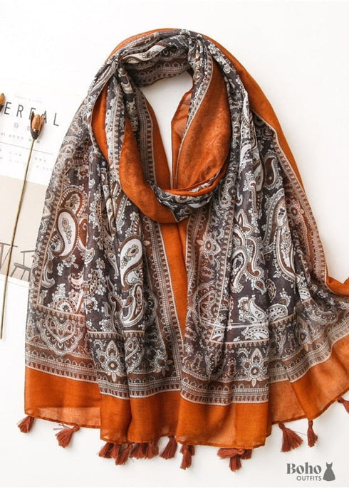 Bufanda bohemia de cachemira Kayla