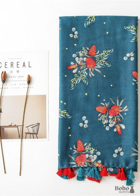 Bufanda Boho Fresas María