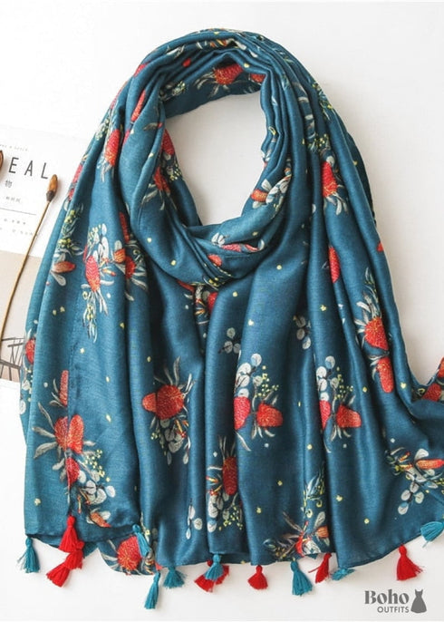 Bufanda Boho Fresas María