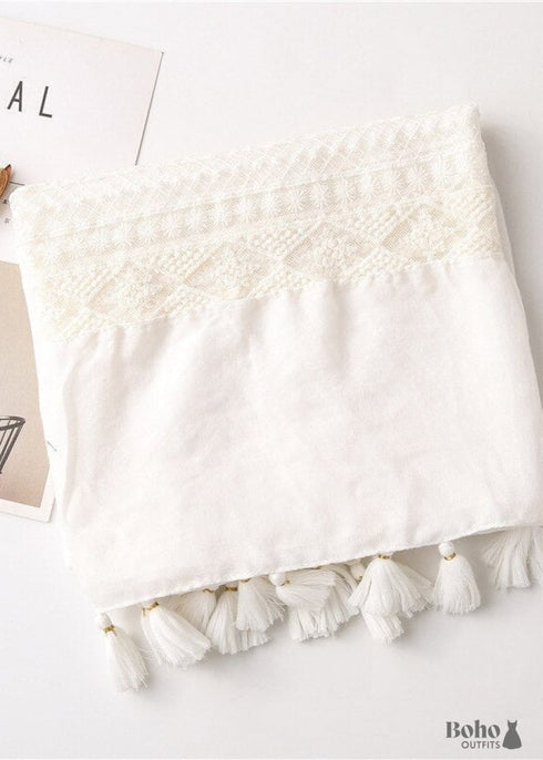 Boho Scarf White Lace Amy