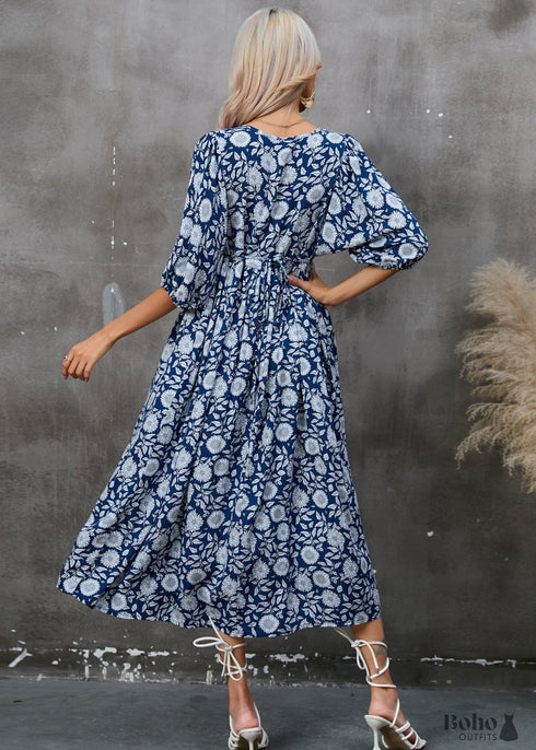 Boho Seaside Vacation Casual Beach Midi Skirt Isabella