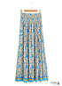Boho Skirts in Asymmetric Indian Blue Floral For Women