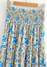 Boho Skirts in Asymmetric Indian Blue Floral For Women