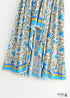 Boho Skirts in Asymmetric Indian Blue Floral For Women