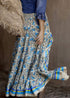 Boho Skirts in Asymmetric Indian Blue Floral For Women