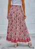 Boho Skirts in Asymmetric Indian Pink Floral For Women