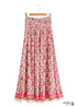 Boho Skirts in Asymmetric Indian Pink Floral For Women