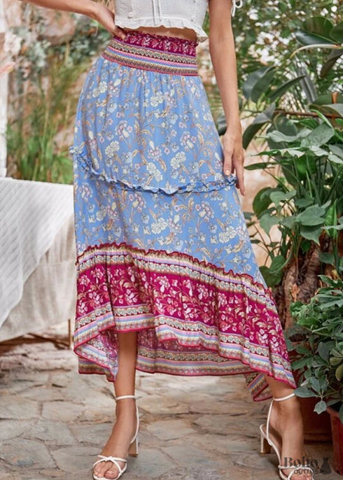 Boho Skirts in Blue Aurelia For Women