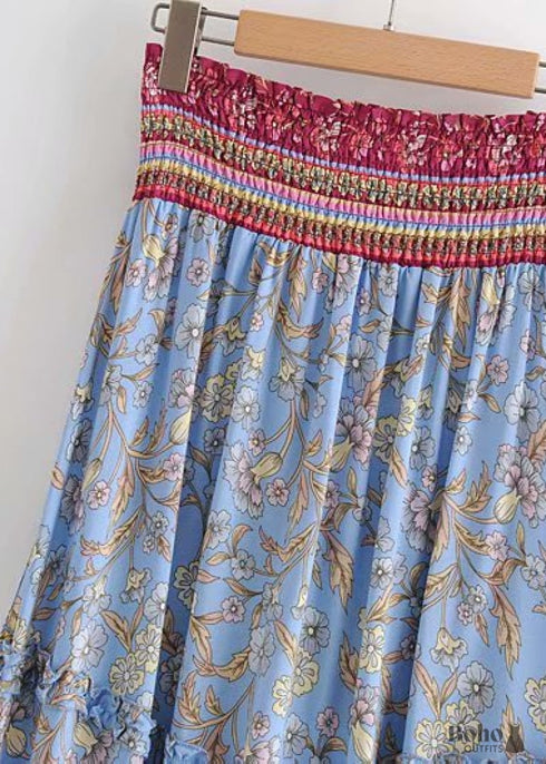 Boho Skirts in Blue Aurelia For Women