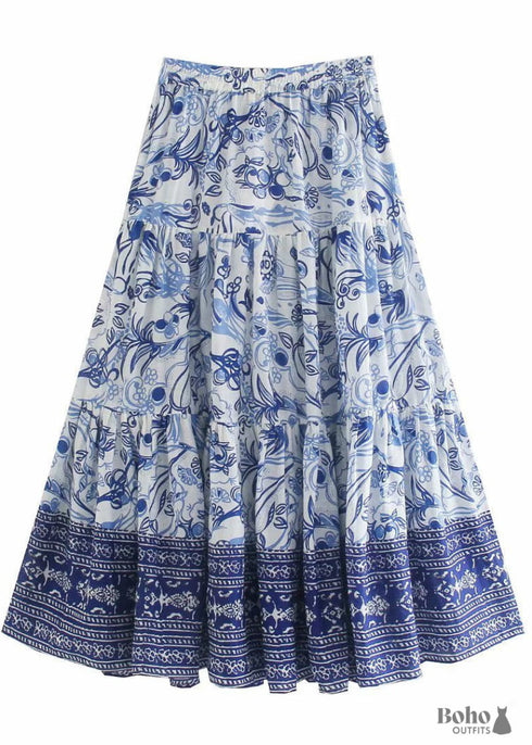 Boho Skirts in Blue Danica For Women