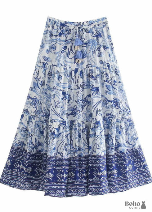 Boho Skirts in Blue Danica For Women