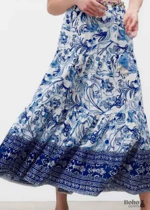 Boho Skirts in Blue Danica For Women