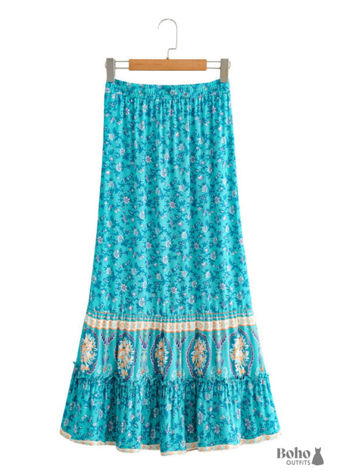 Faldas bohemias en azul Love in Mist para mujer