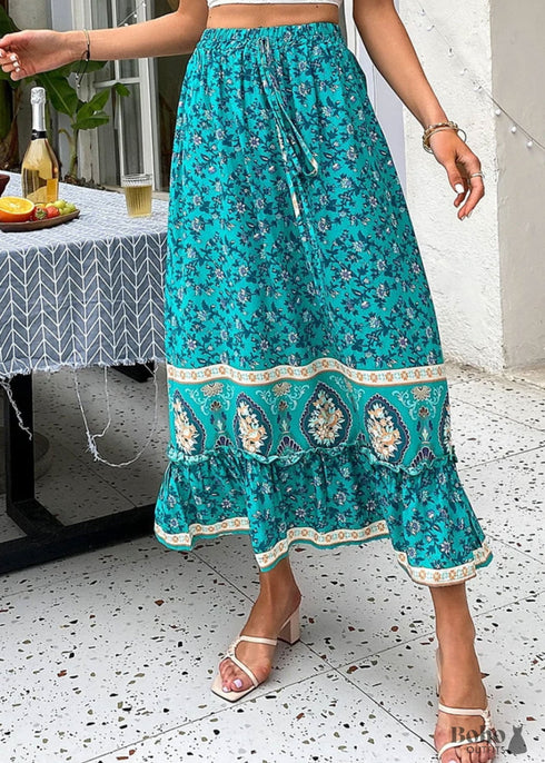 Faldas bohemias en azul Love in Mist para mujer