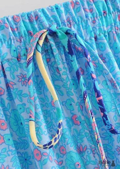 Faldas bohemias en azul pavo real para mujer