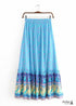 Faldas bohemias en azul pavo real para mujer