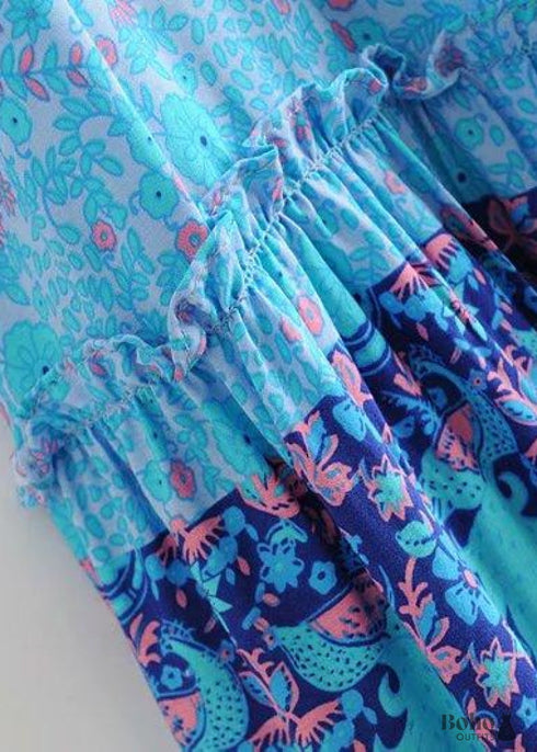 Faldas bohemias en azul pavo real para mujer