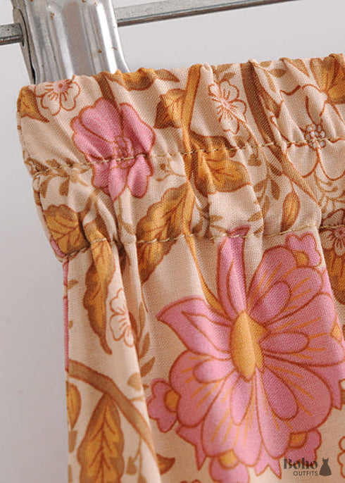 Faldas bohemias en rosa fuego carmesí para mujer