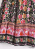 Faldas bohemias con estampado floral Eulalie Black Pink para mujer