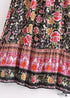 Faldas bohemias con estampado floral Eulalie Black Pink para mujer