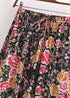 Faldas bohemias con estampado floral Eulalie Black Pink para mujer