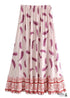 Faldas bohemias con plumas en rosa para mujer