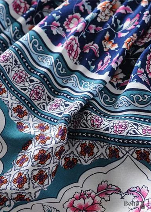 Faldas bohemias con estampado floral rosa violeta para mujer