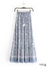 Boho Skirts in Flower Blue Sky For Women