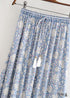 Boho Skirts in Flower Blue Sky For Women