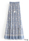 Boho Skirts in Flower Blue Sky For Women