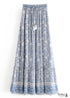Boho Skirts in Flower Blue Sky For Women