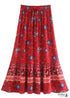 Boho Skirts in Flower in Red and Navy For Women