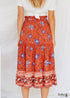 Boho Skirts in Flower in Red and Navy For Women