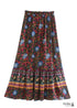 Boho Skirts in Flower in Red and Navy For Women
