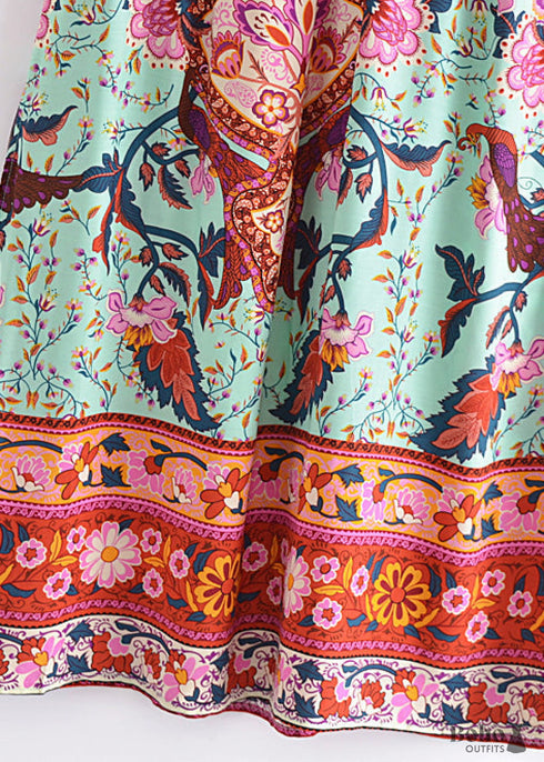 Boho Skirts in Heart Chakra in Green For Women