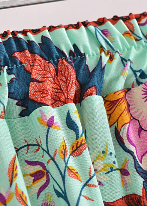 Boho Skirts in Heart Chakra in Green For Women