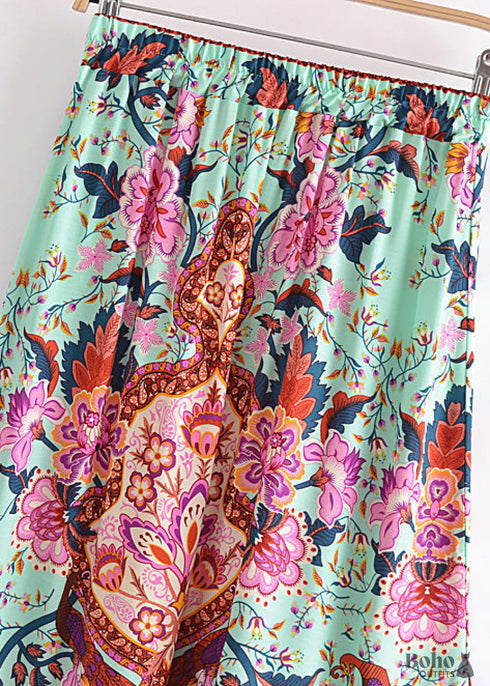 Boho Skirts in Heart Chakra in Green For Women