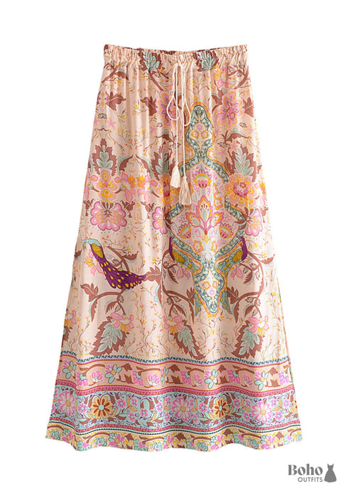 Boho Skirts in Heart Chakra in Pink For Women