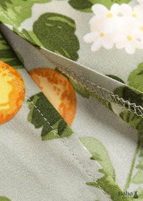 Faldas bohemias en verde jardín Madarin para mujer